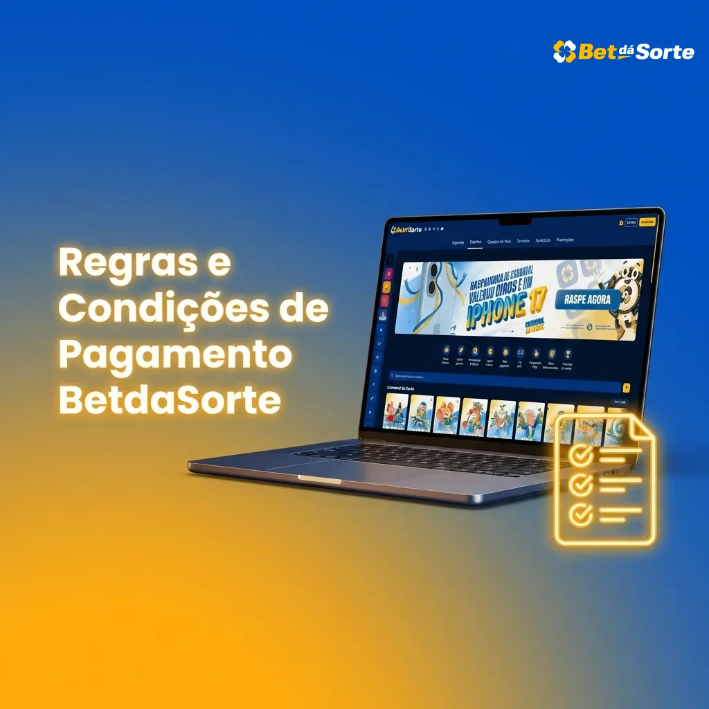 Interface de regras de pagamento mostrando verificação de identidade, métodos de depósito correspondentes e requisitos de saque para BetdaSort.