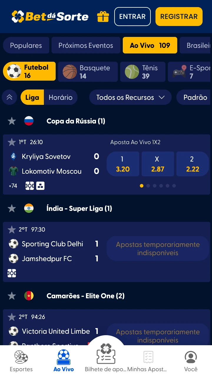 Faça apostas esportivas no aplicativo BetdaSorte.