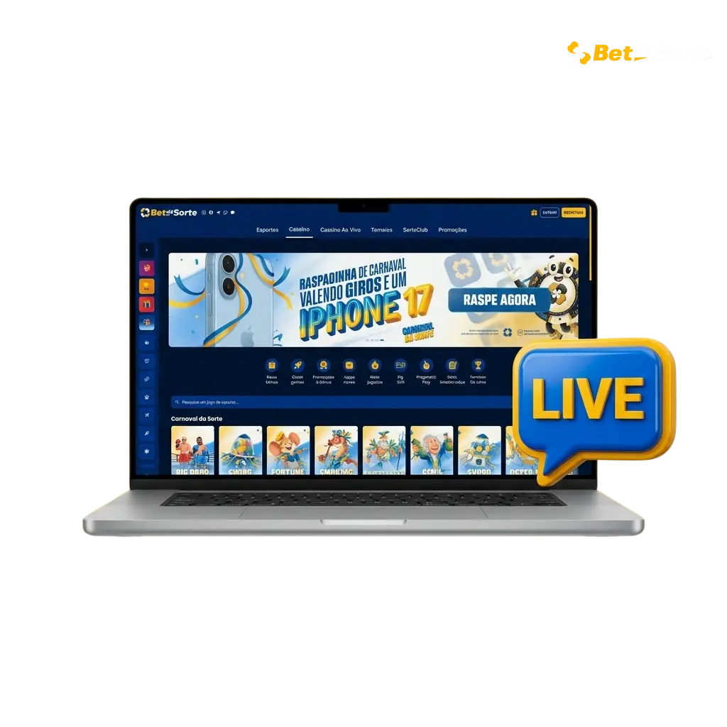 Interface de apostas ao vivo da BetdaSorte com odds em tempo real para futebol, basquete e outros esportes
