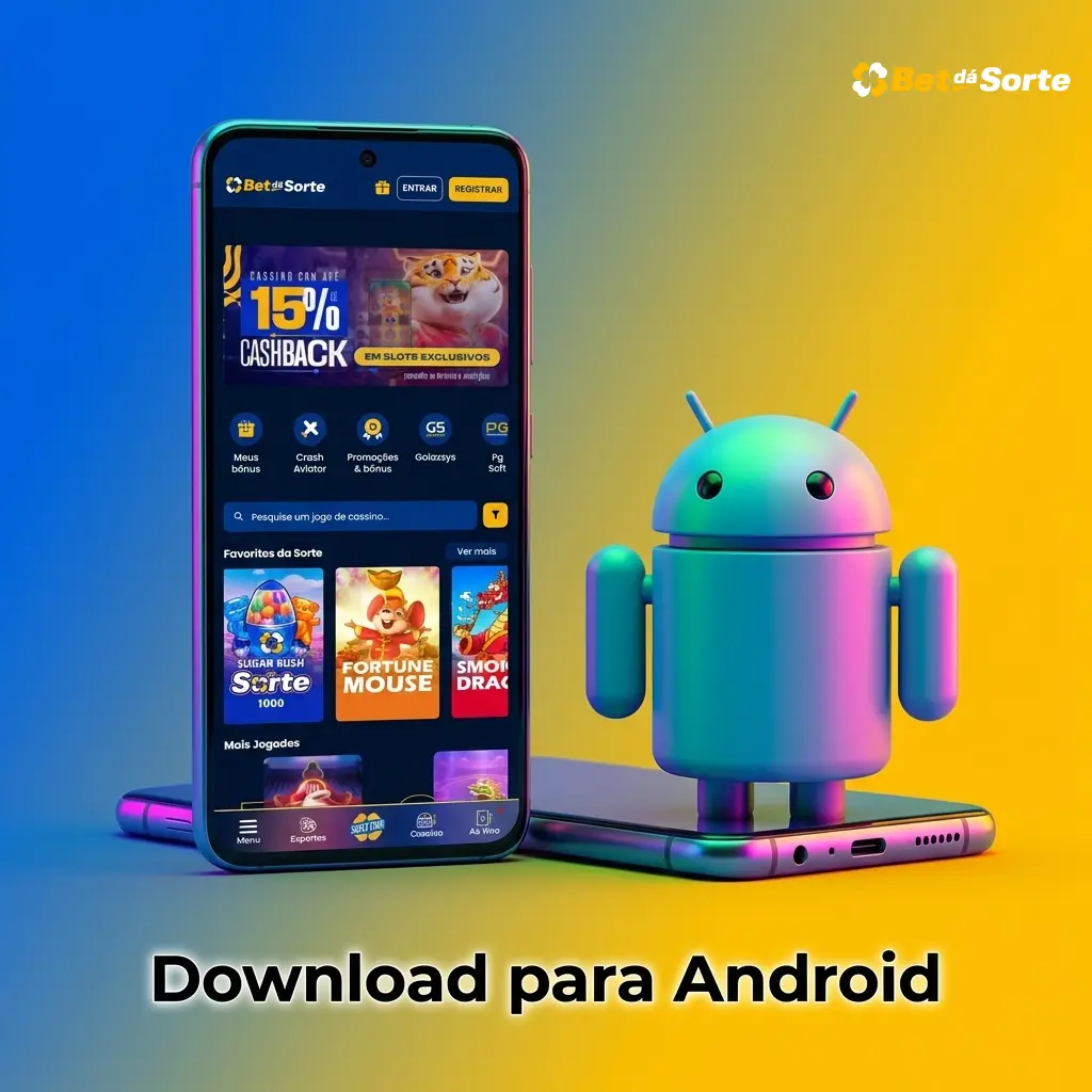 Ícone da BetdaSorte na tela inicial de um dispositivo Android com instruções de instalação do PWA