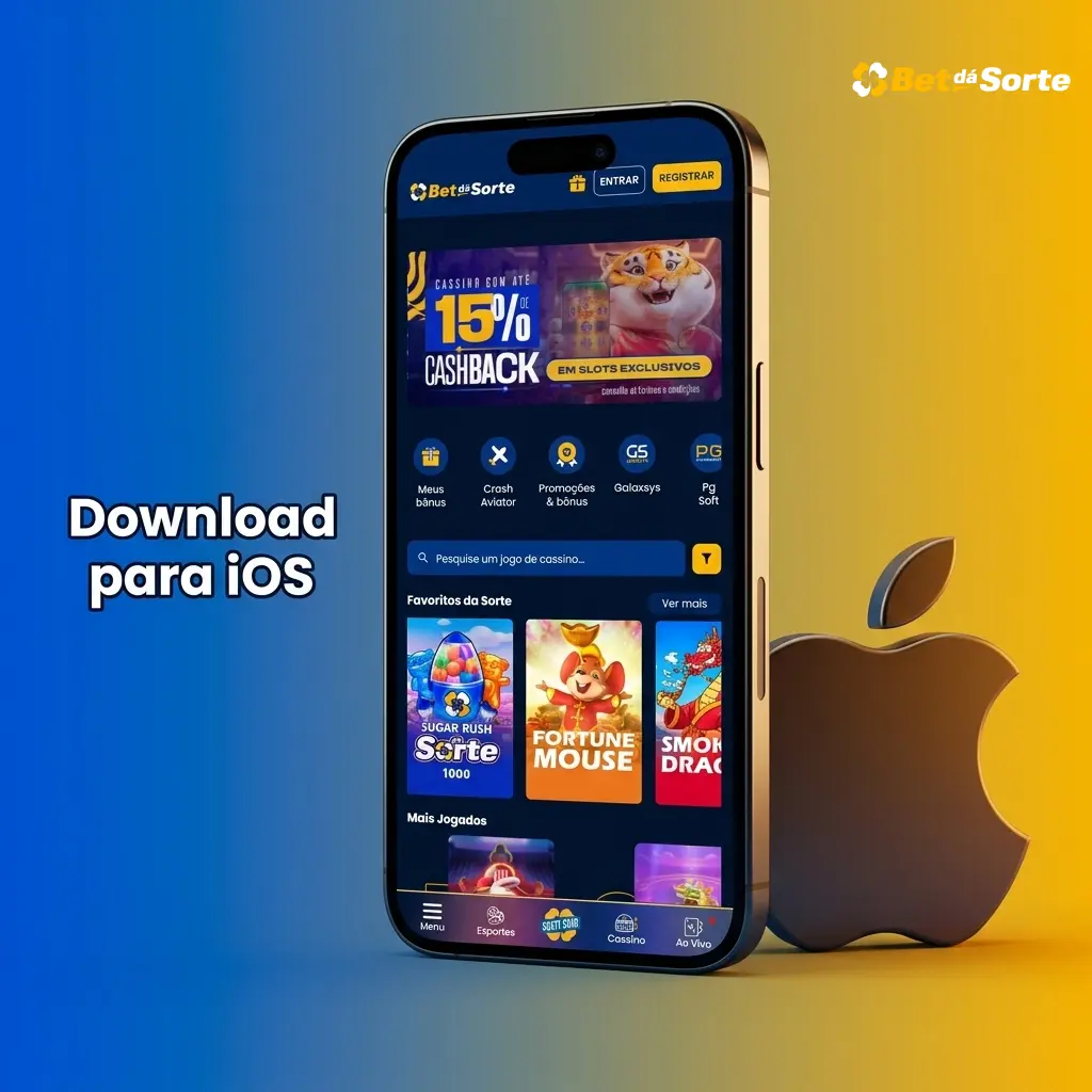 Instalação do PWA BetdaSorte no iOS via Safari no iPhone ou iPad com tela sensível ao toque